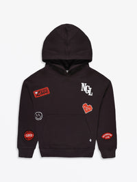 No Greater Love Black Cotton Fleece Hoodie