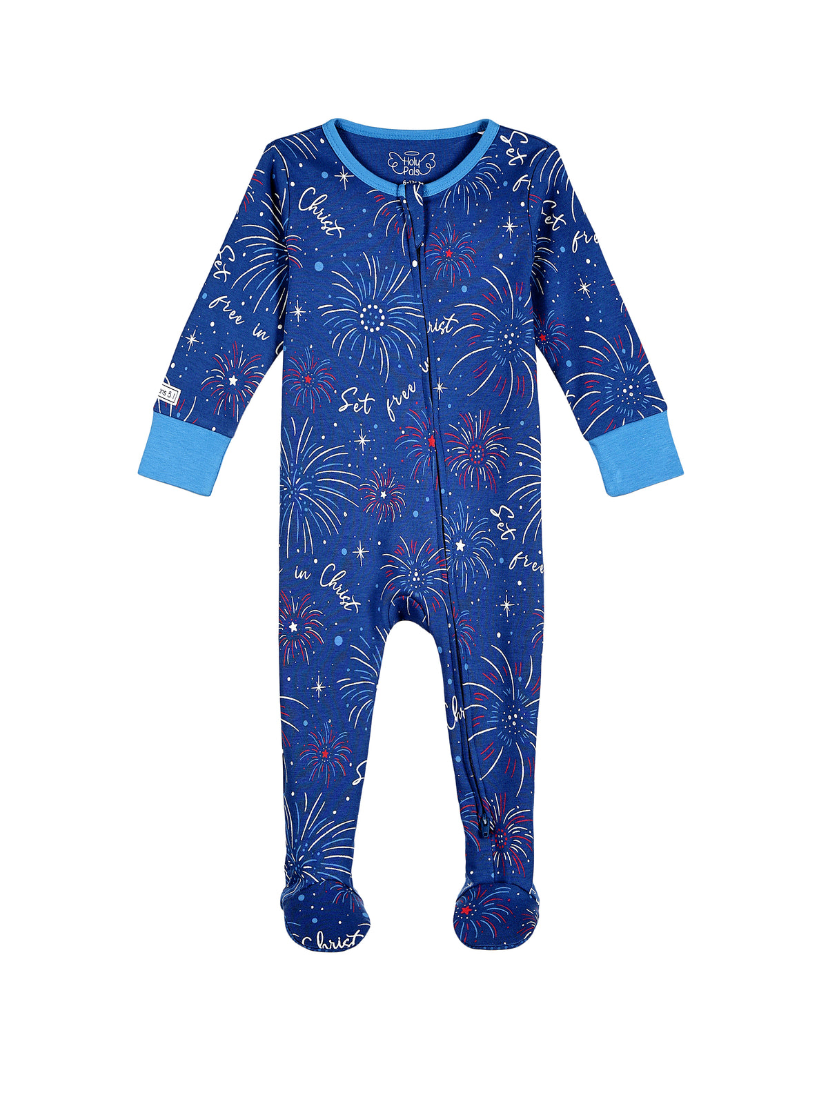 Set Free in Christ PJ Footed Onesie Cotton