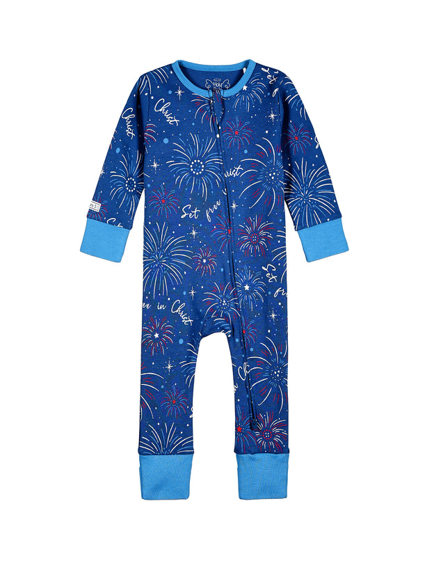 Set Free in Christ PJ Footless Onesie Cotton
