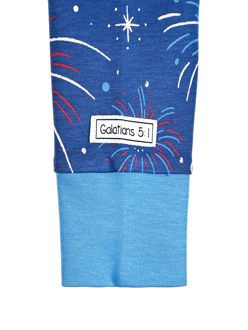 Set Free in Christ PJ Footless Onesie Cotton
