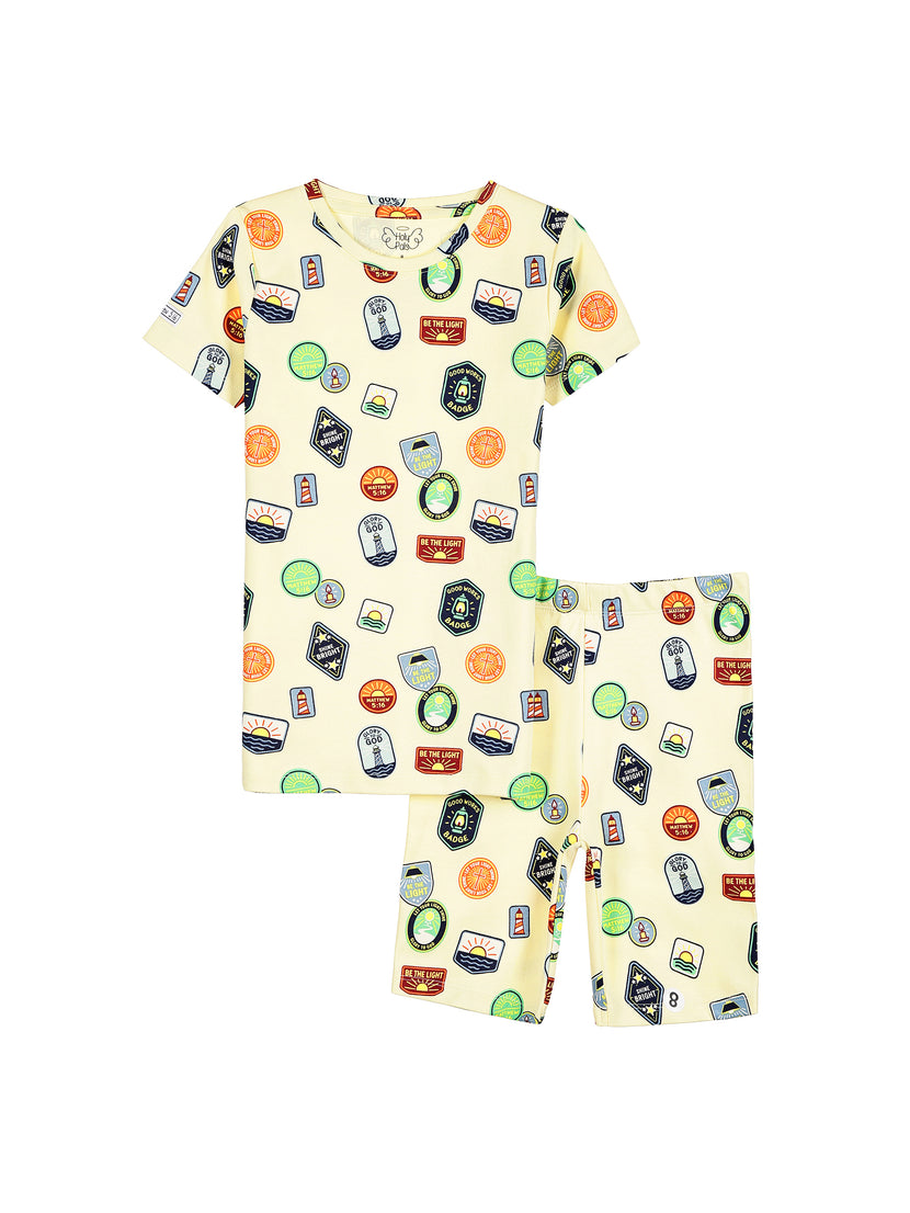 Be the Light Badges PJ Shorts Set Cotton