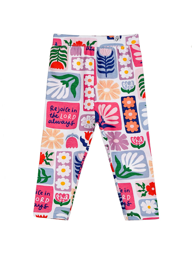 Baby Rejoice in the Lord Floral Leggings