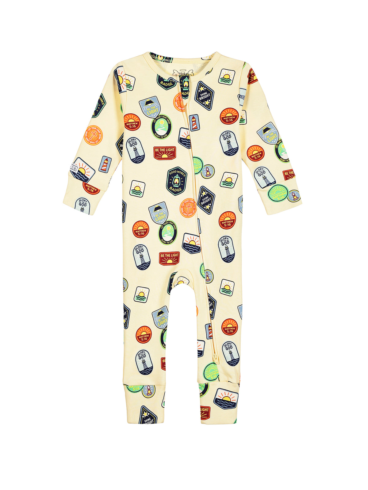 Be the Light Badges PJ Footless Onesie Cotton