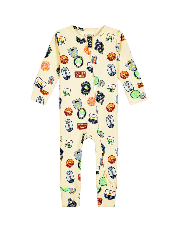 Be the Light Badges PJ Footless Onesie Cotton