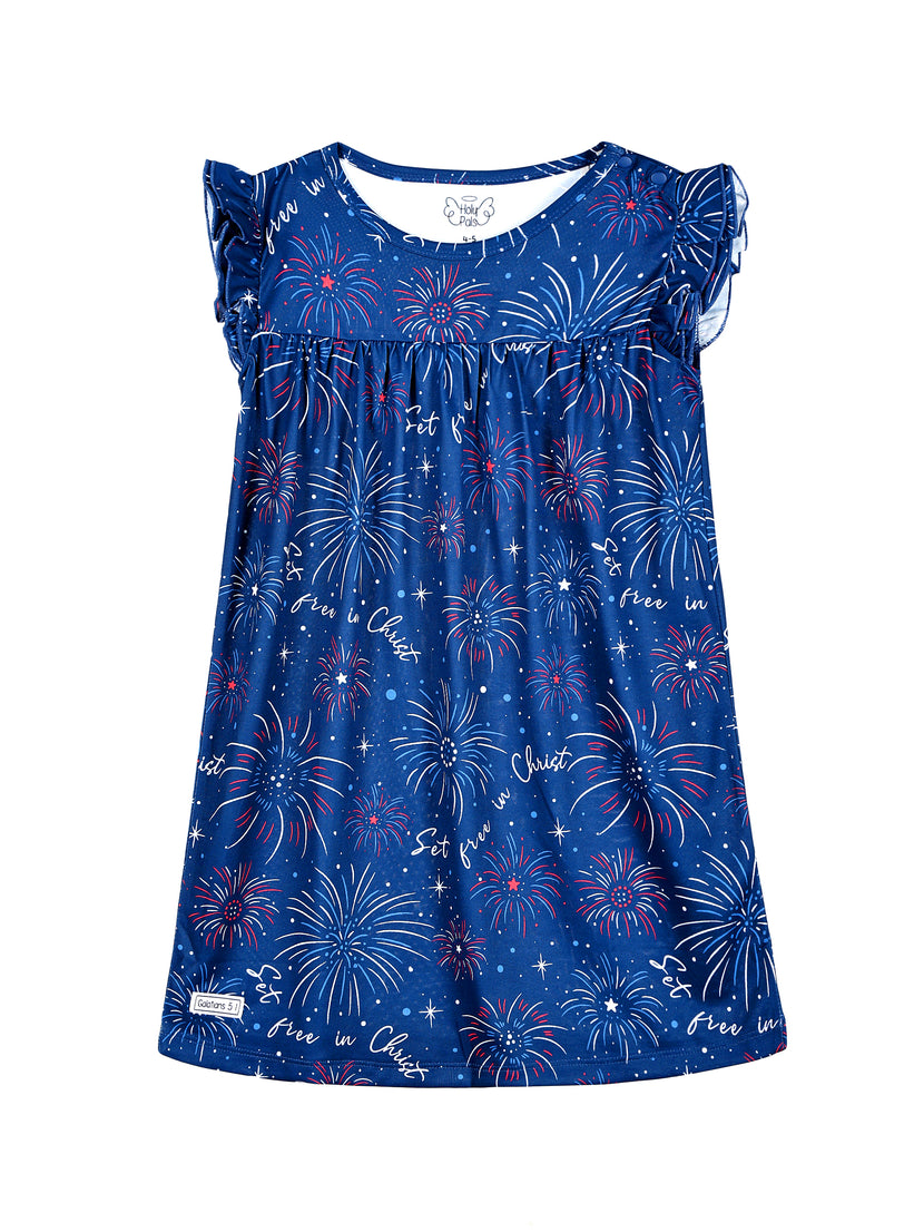 Set Free in Christ PJ Girls Nightgown Polyester