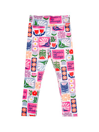 Kids Rejoice in the Lord Floral Leggings