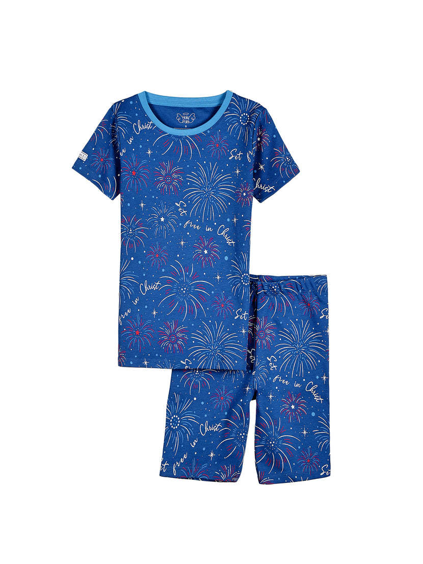 Set Free in Christ PJ Shorts Set Cotton