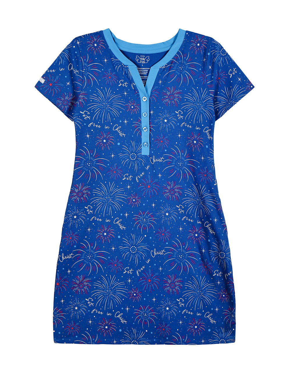 Set Free in Christ Womens PJ Nightgown Cotton