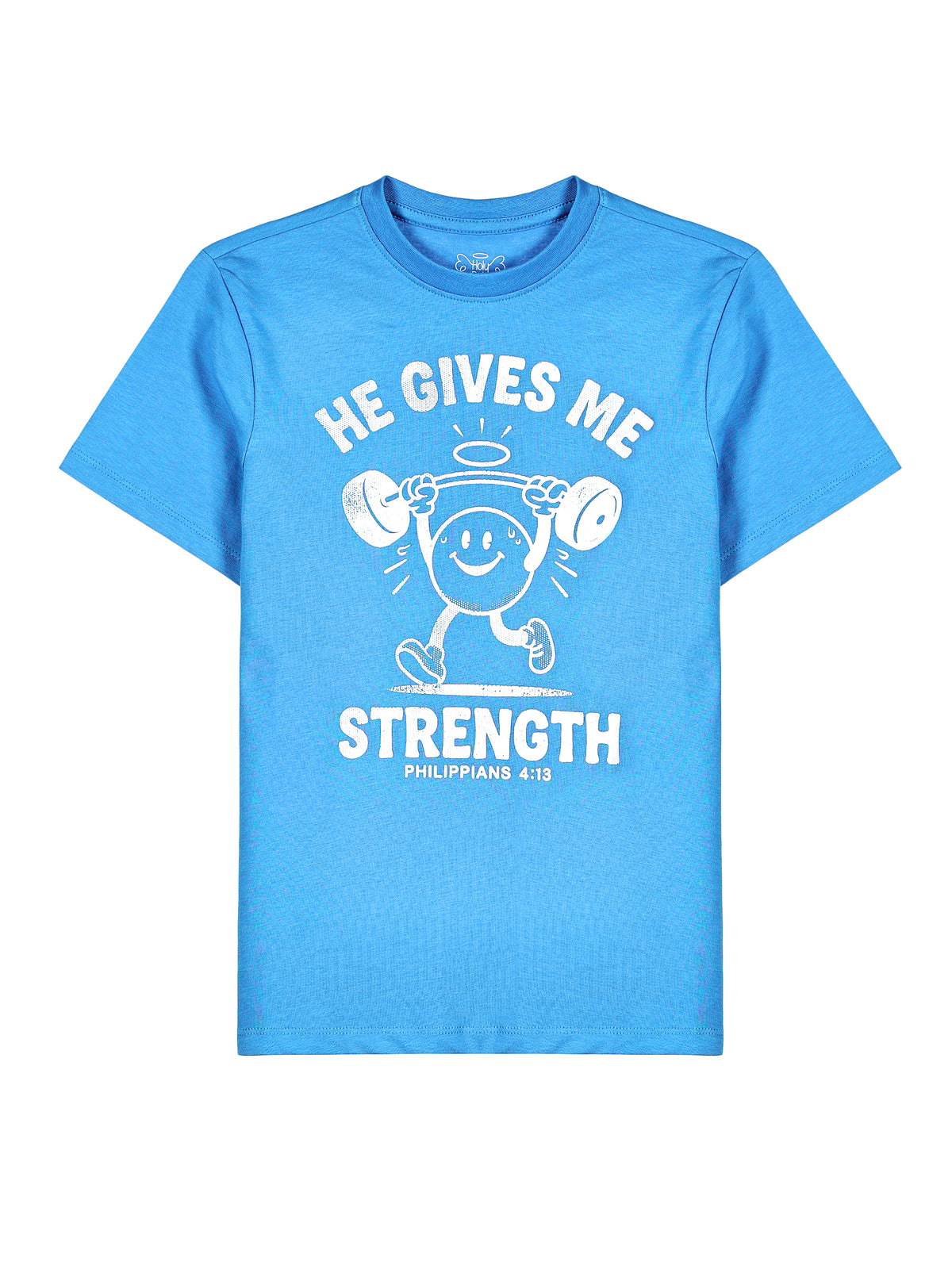 Kids He Gives Me Strength T-Shirt Cotton | Short Sleeve