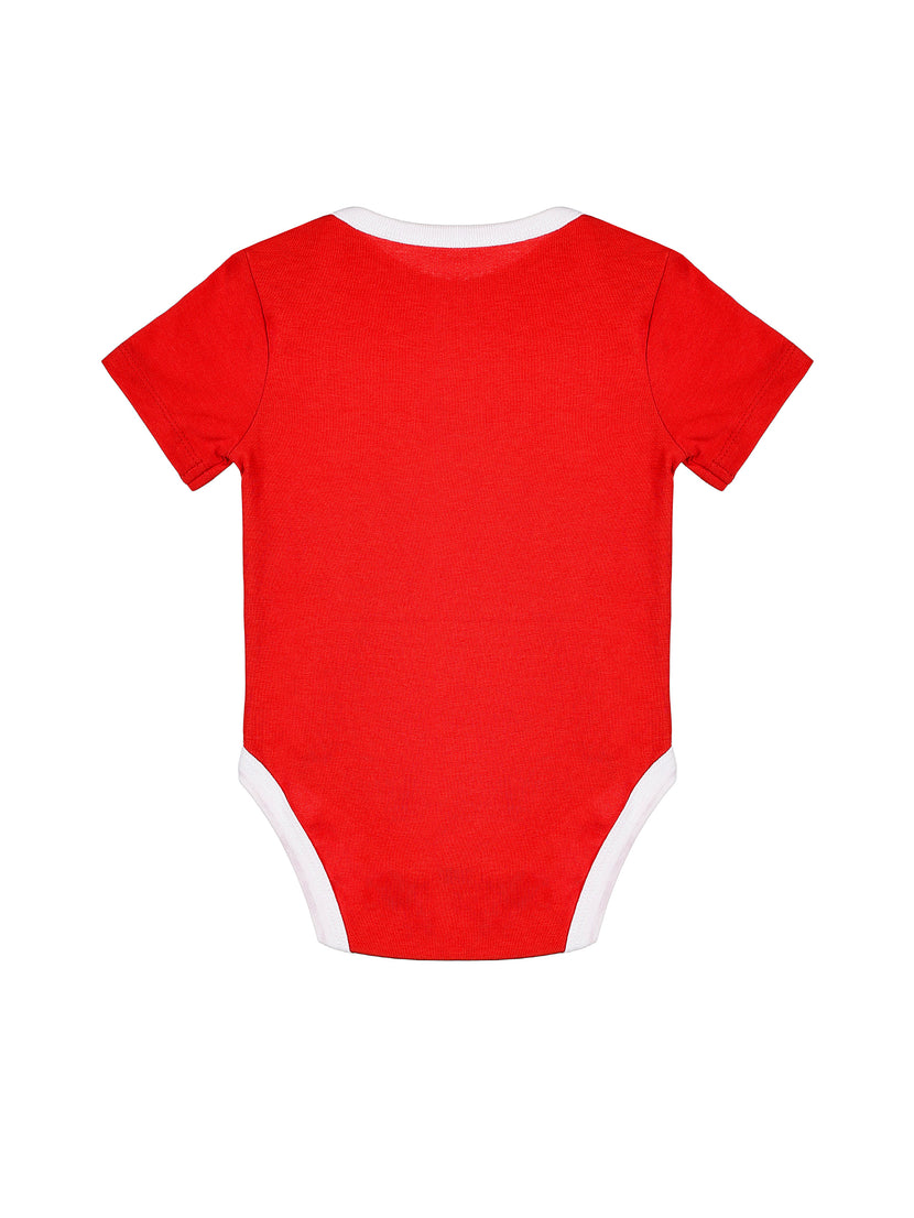 Baby Shine Red Prayer Pocket Bodysuit | Short Sleeve