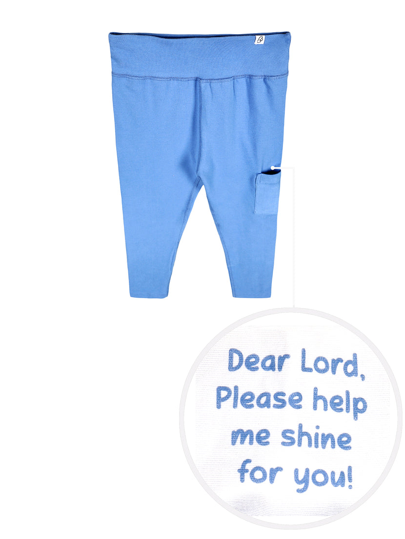 Kids Shine Prayer Pocket Ultramarine Leggings