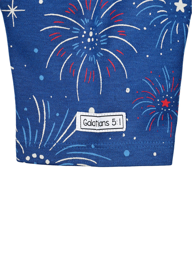 Set Free in Christ PJ Shorts Set Cotton