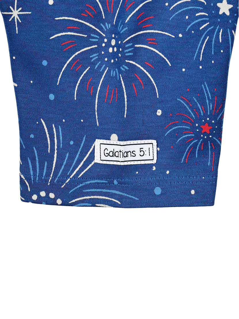 Set Free in Christ PJ Shorts Set Cotton