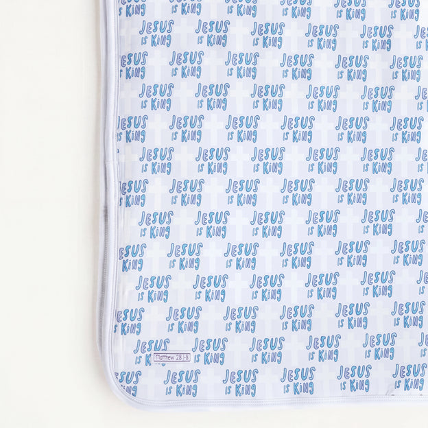 Jesus Is King Blue Blanket Bamboo