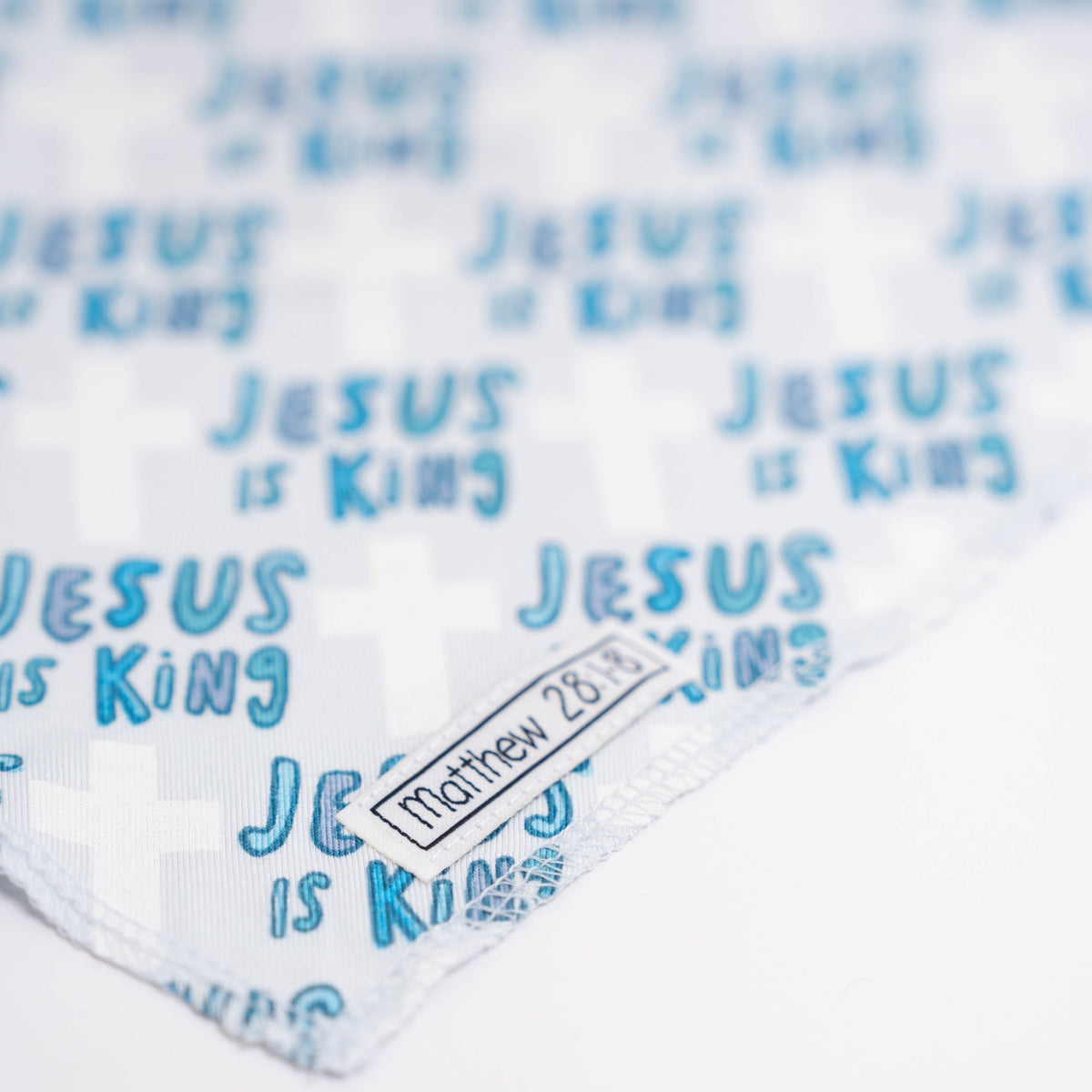 Jesus Is King Blue Pet Bandana Bamboo