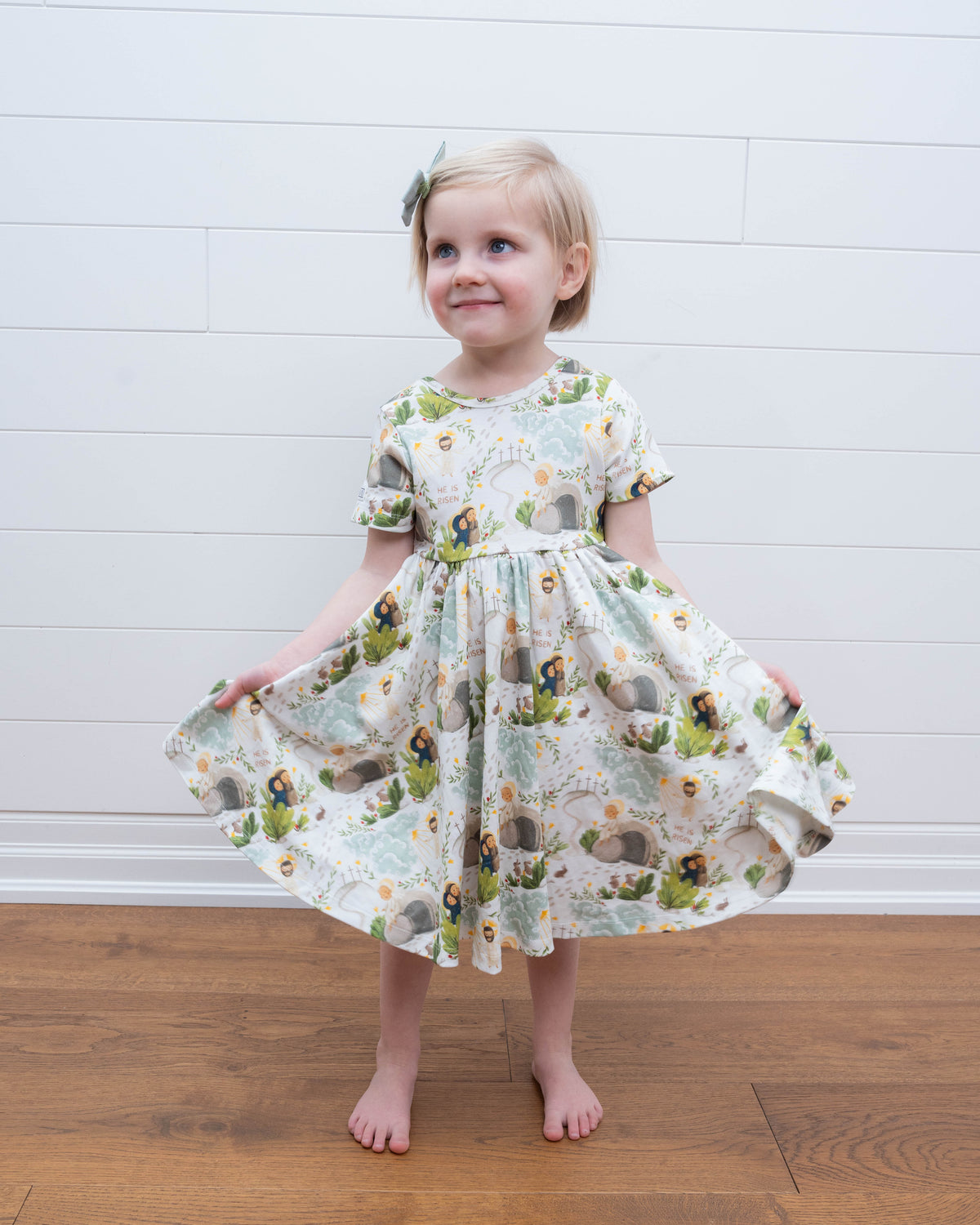 He Is Risen Twirl Dress Cotton