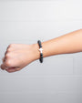 Black Textured Large Stone Cross Bracelet