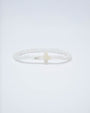 White Small Stone Cross Bracelet
