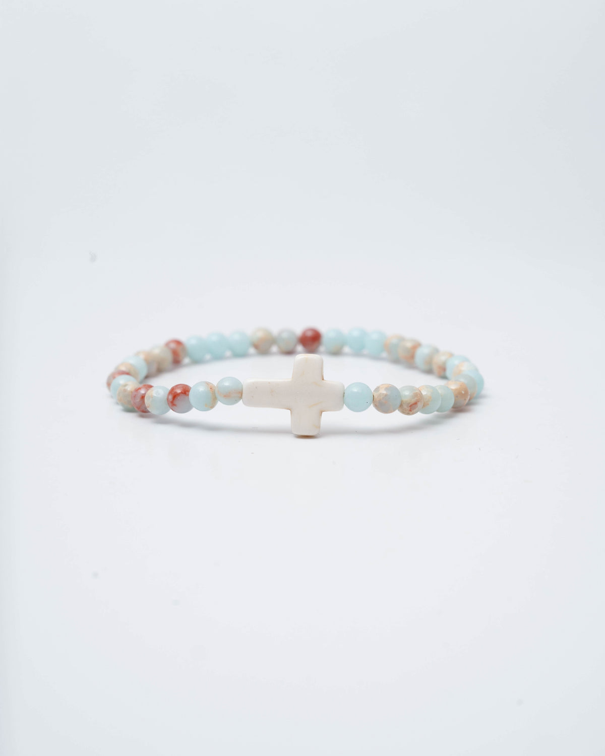 Dainty Small Stone Cross Bracelet