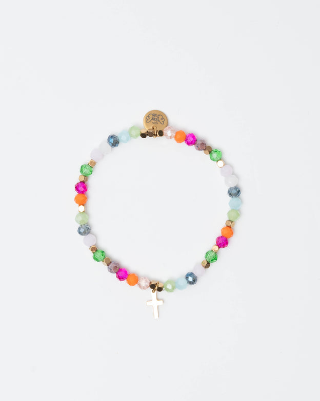 Gold Cross Charm Fun Bracelet