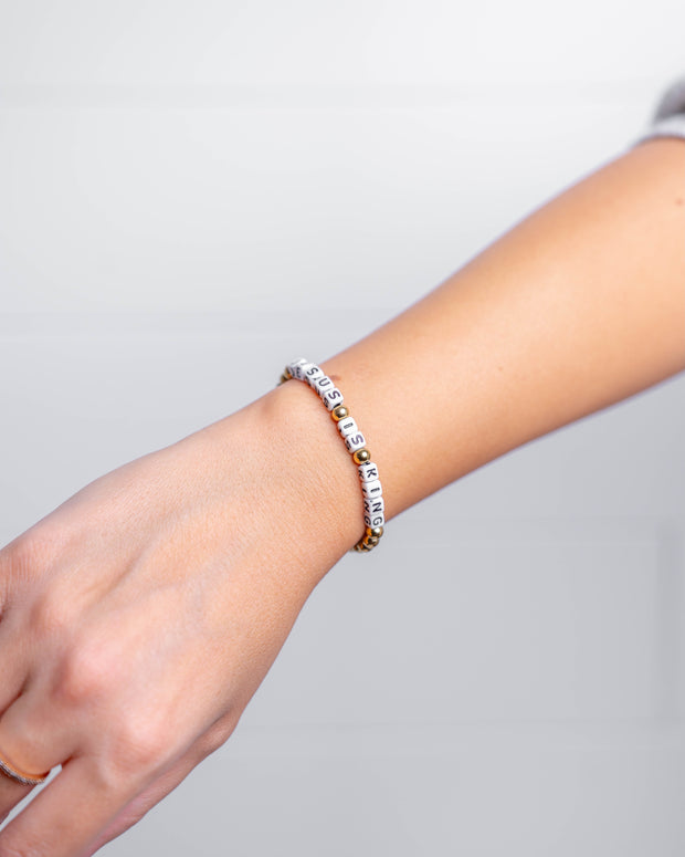 JESUS IS KING Letter Bracelet