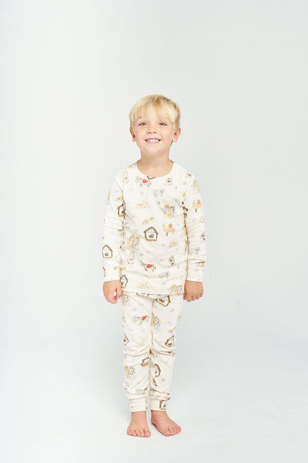 Away in a Manger Christmas PJ Long Sleeve Set Cotton