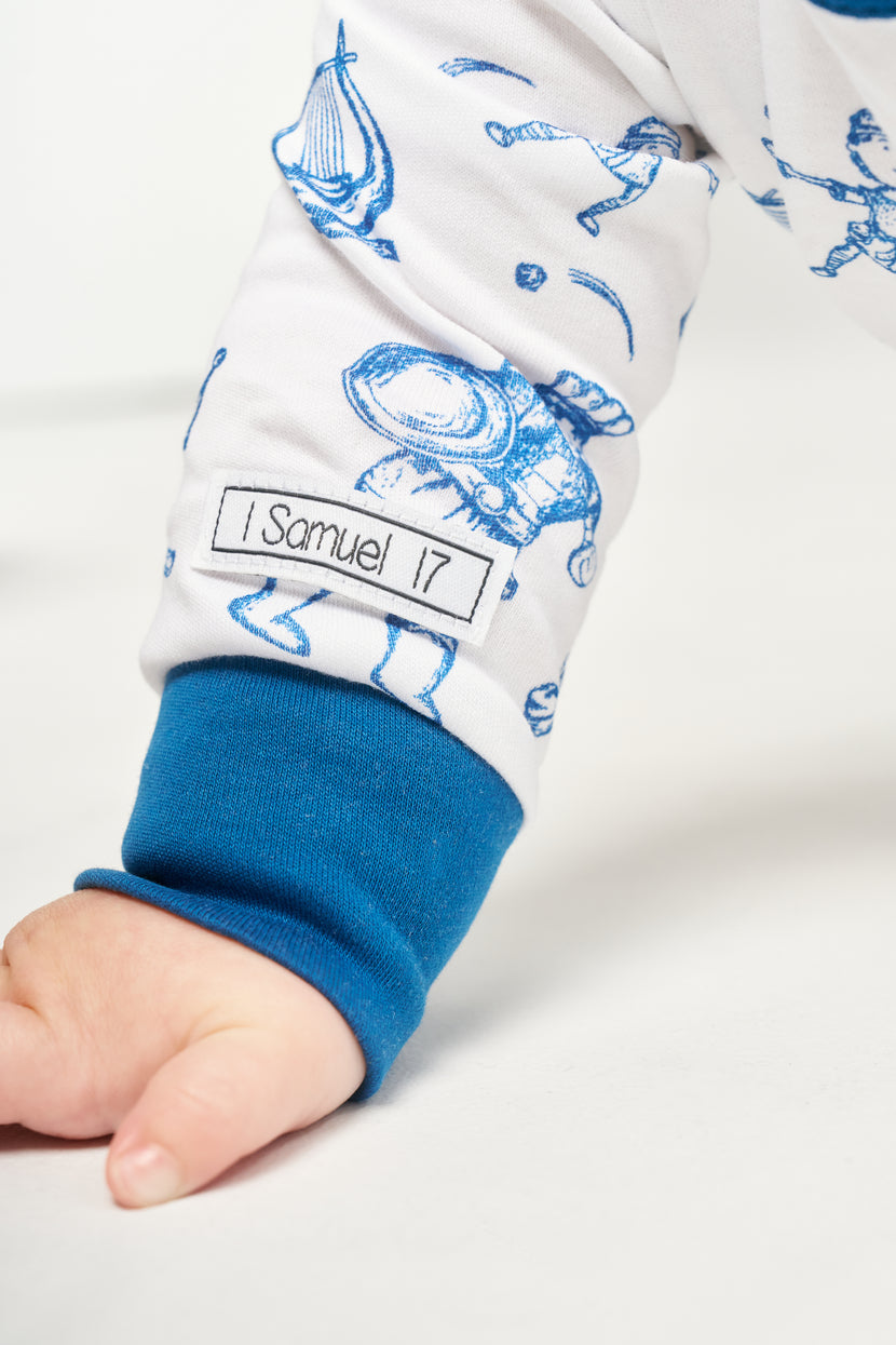 David & Goliath Blue PJ Footless Onesie Cotton