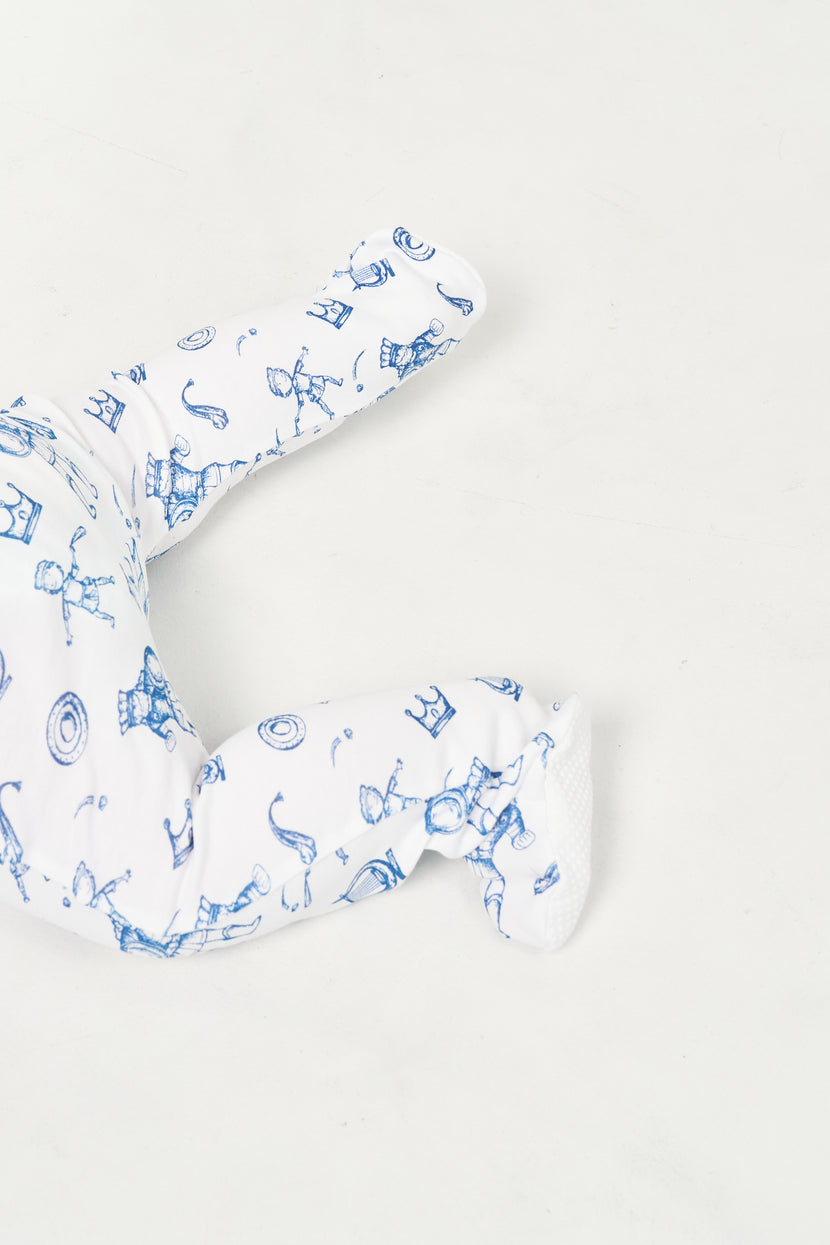 David & Goliath Blue PJ Footed Onesie Cotton