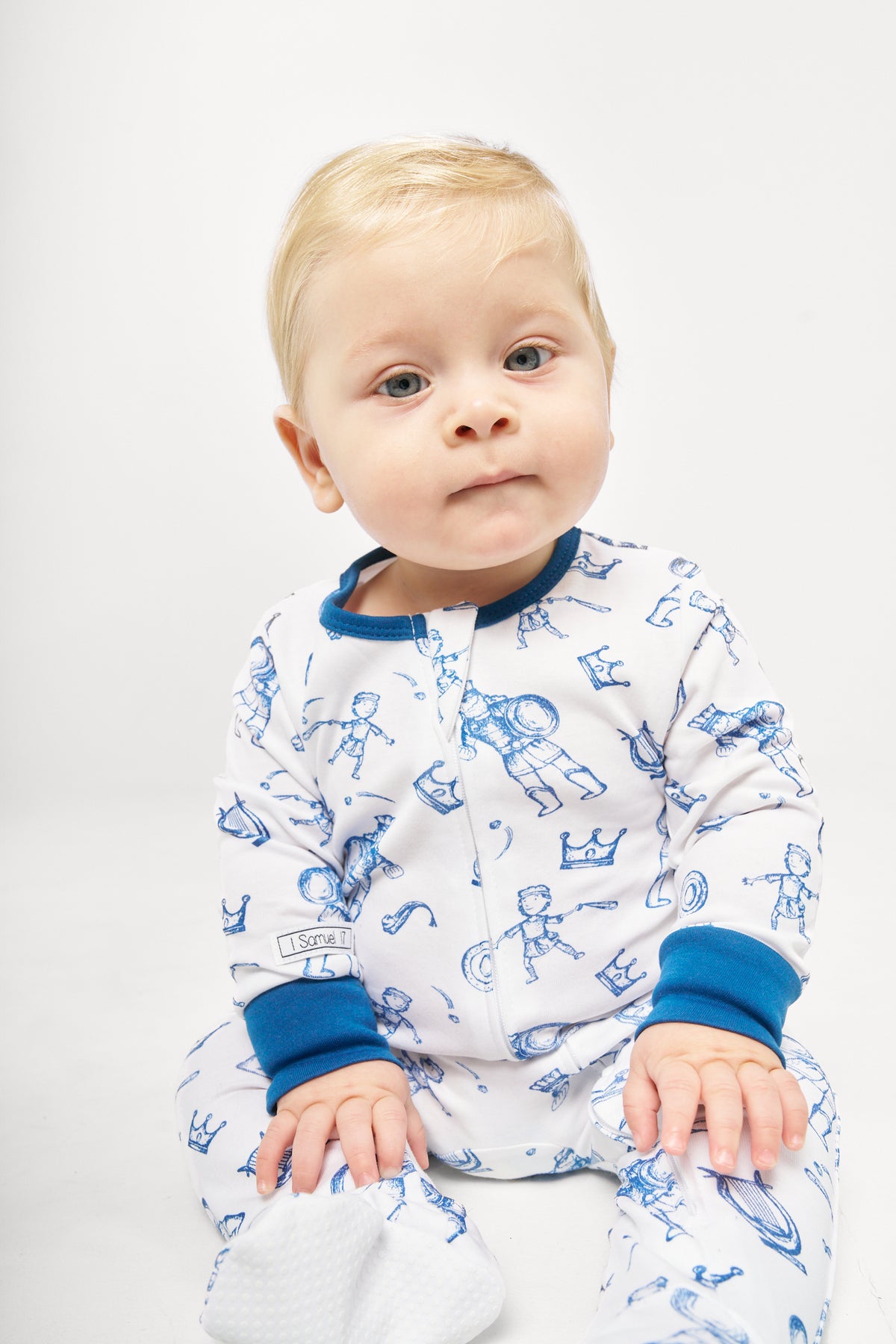 David & Goliath Blue PJ Onesie