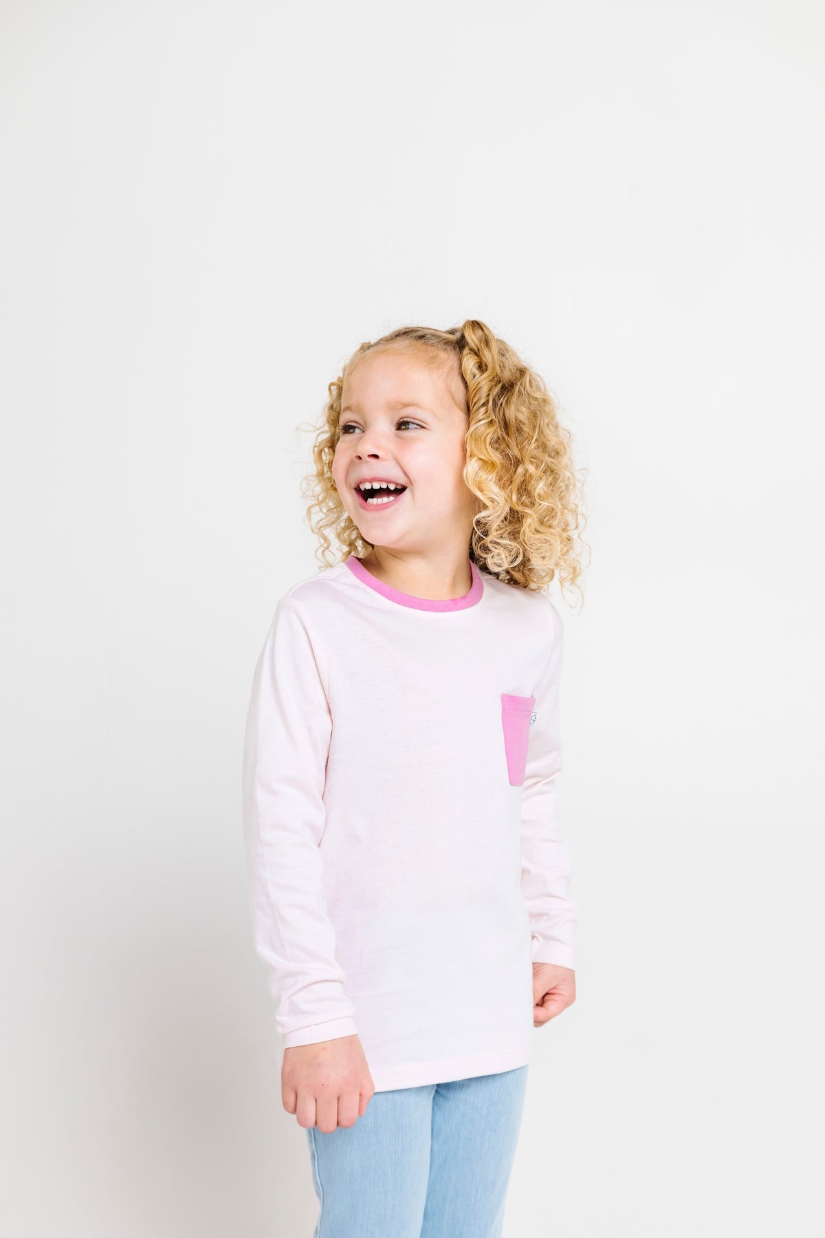 Pink Prayer Pocket Long Sleeve T-Shirt Cotton