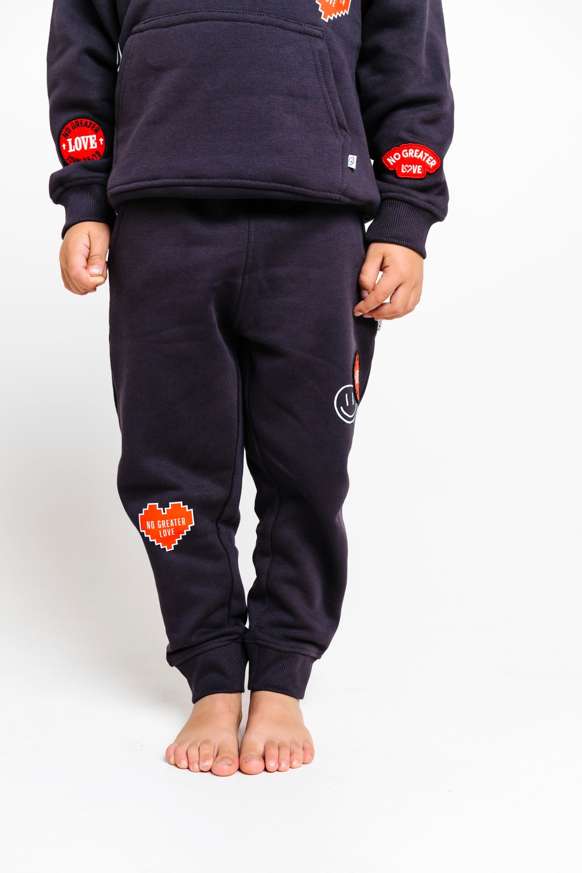 No Greater Love Black Cotton Fleece Jogger