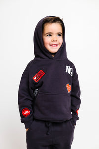 No Greater Love Black Cotton Fleece Hoodie