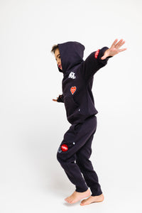 No Greater Love Black Cotton Fleece Jogger