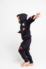 No Greater Love Vintage Washed Black Cotton Fleece Jogger