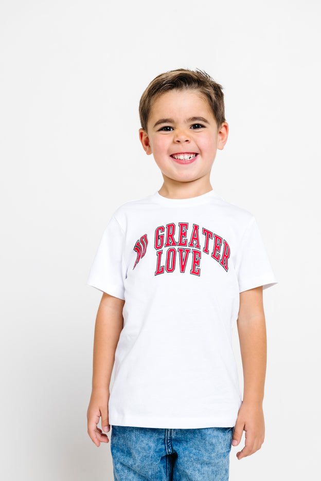 Kids No Greater Love White T-Shirt Cotton | Short Sleeve