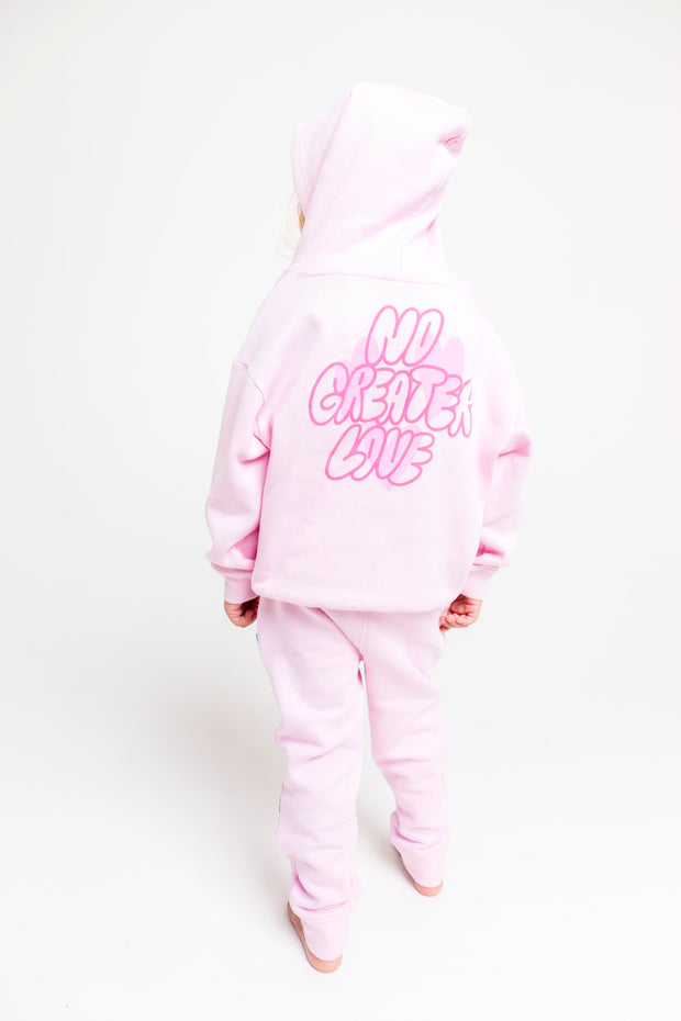 No Greater Love Pink Cotton Fleece Hoodie