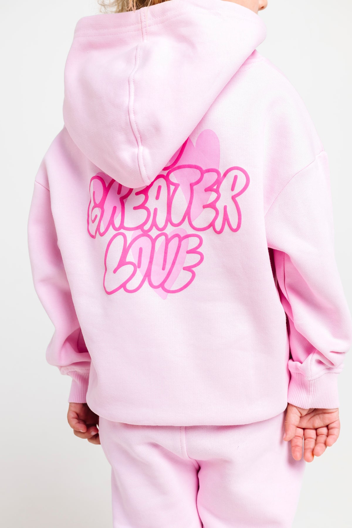 No Greater Love Pink Cotton Fleece Hoodie