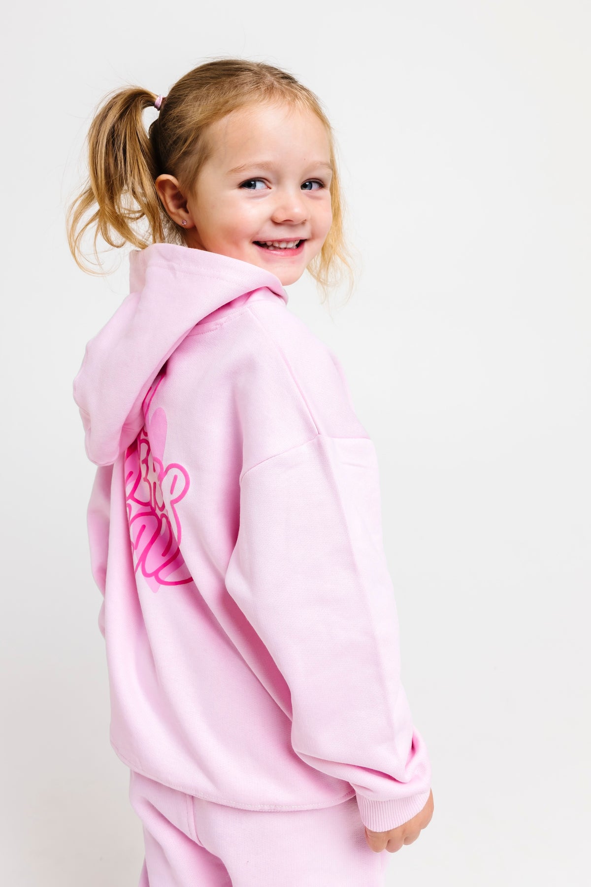 No Greater Love Pink Cotton Fleece Hoodie