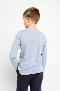 Heather Gray Prayer Pocket Long Sleeve T-Shirt Cotton