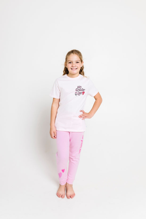 Kids No Greater Love Pink T-Shirt Cotton | Short Sleeve