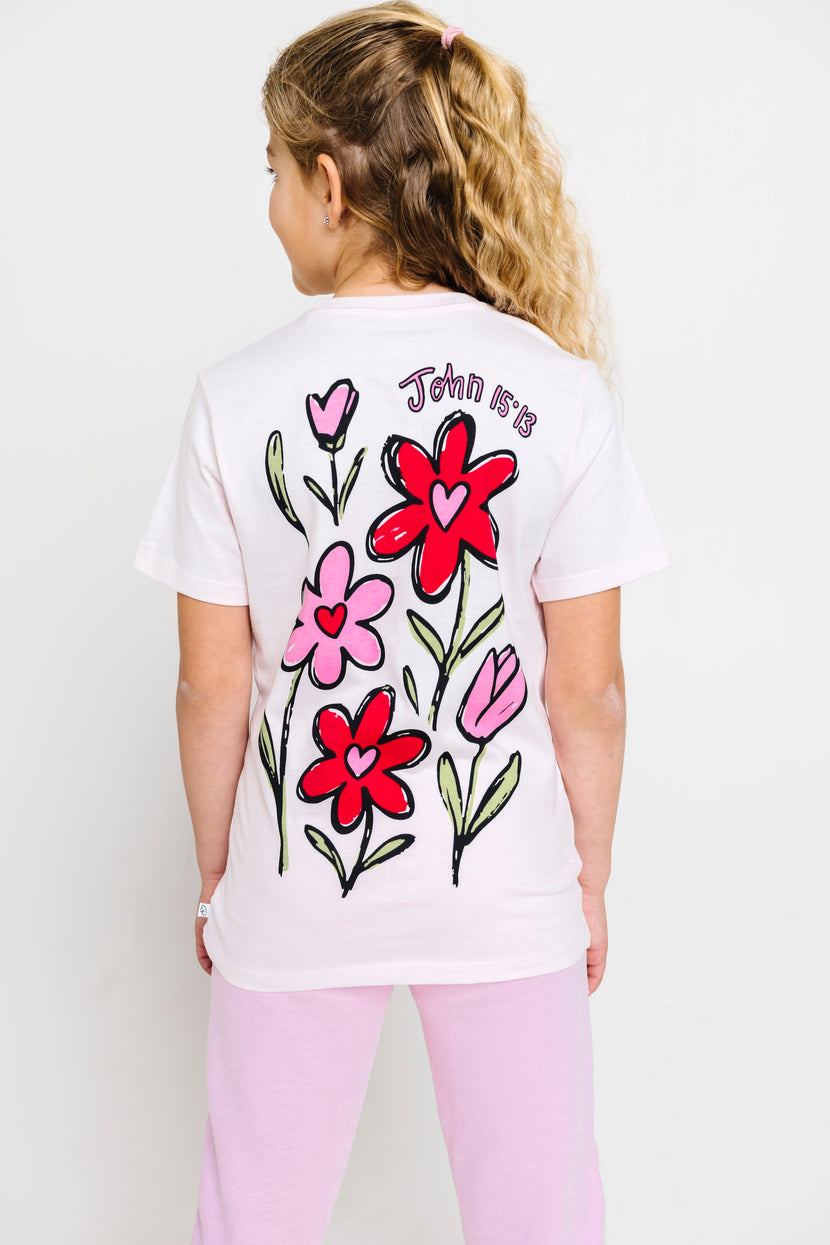 Kids No Greater Love Pink T-Shirt Cotton | Short Sleeve