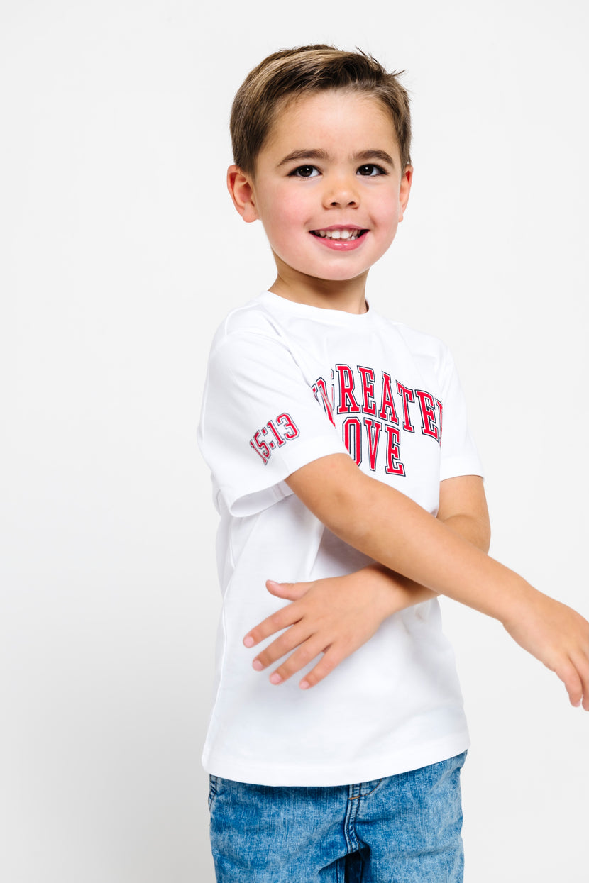 Kids No Greater Love White T-Shirt Cotton | Short Sleeve