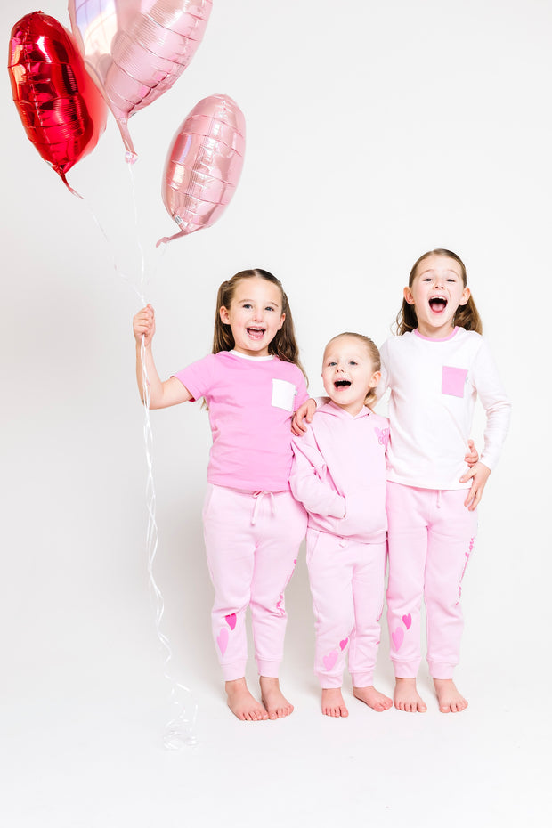 Kids Pink Prayer Pocket T-Shirt | Long Sleeve