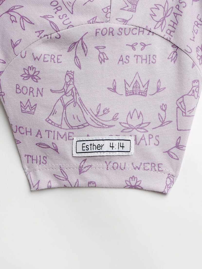 Queen Esther Lavender Twirl Dress Cotton