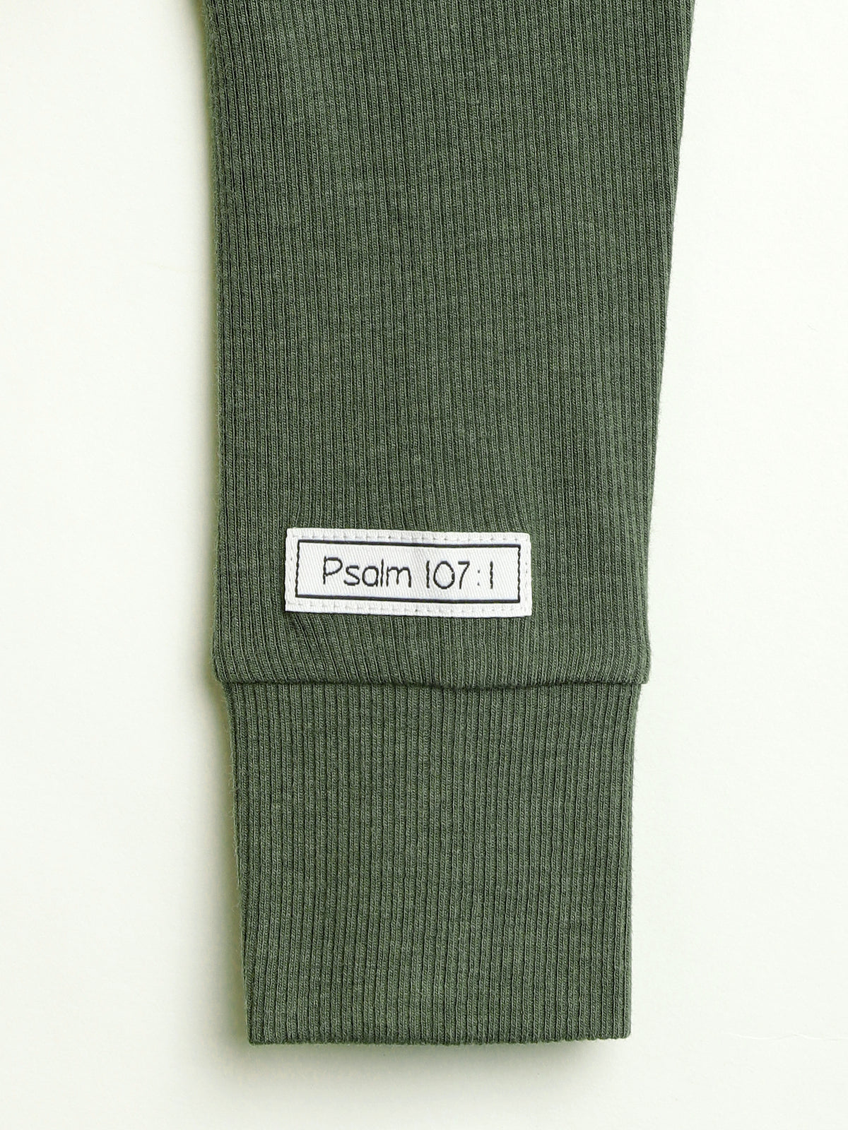 Solid Olive PJ Footless Onesie Ribbed Cotton/Bamboo Blend