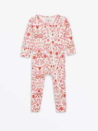 No Greater Love Pink Footless Onesie Bamboo