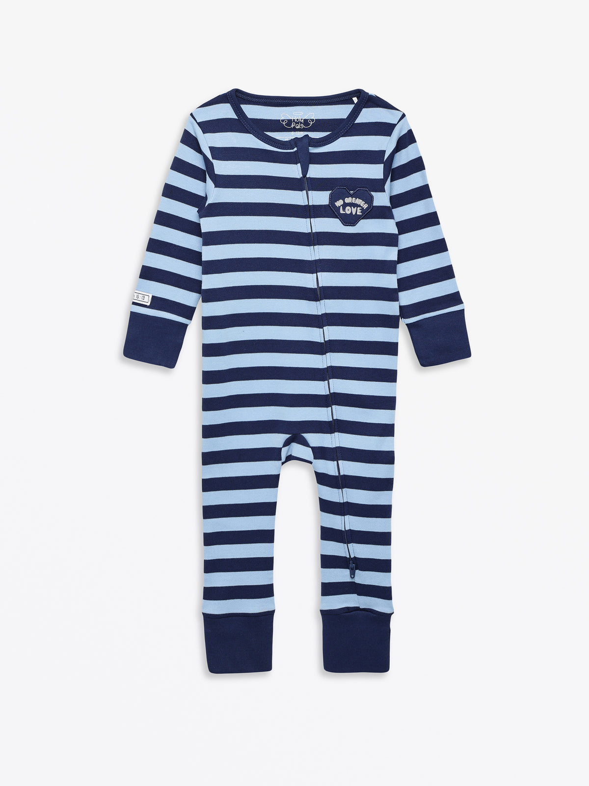 No Greater Love Blue Footless Onesie Cotton