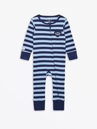 No Greater Love Blue Footless Onesie Cotton