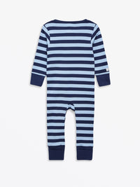No Greater Love Blue Footless Onesie Cotton