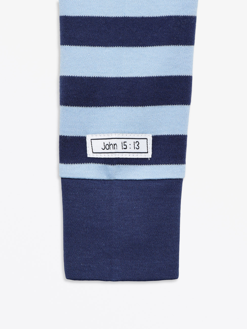 No Greater Love Blue Footless Onesie Cotton